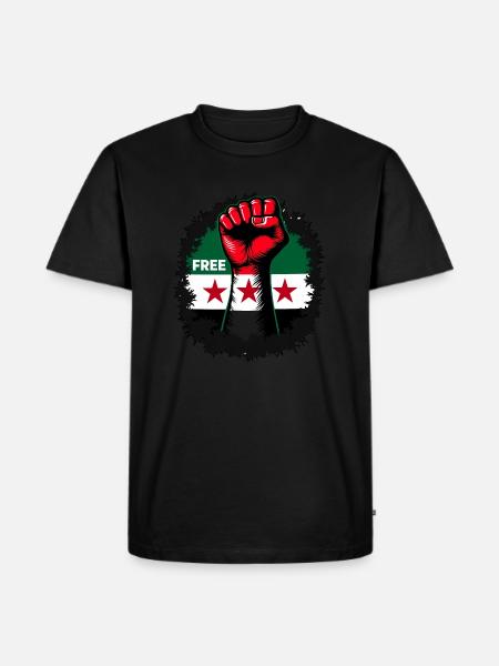 Free Syria Free Syria Hand Women - Men's Premium Organic T-Shirt - black