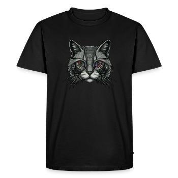 Cat Robot - Men's Premium Organic T-Shirt - black - Front - Nico (187cm)