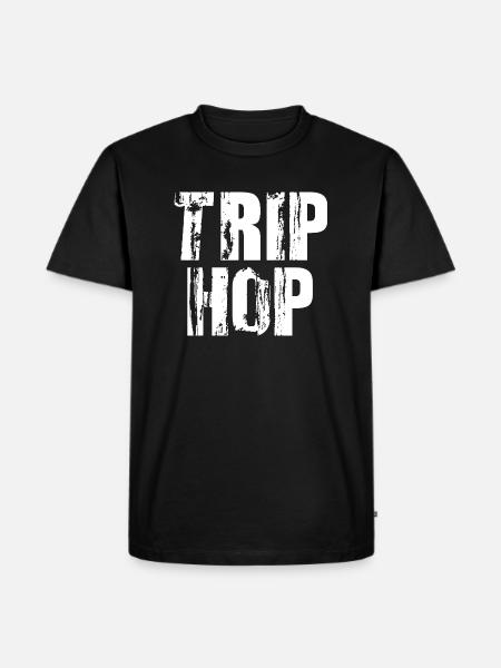 Trip Hop fettes Distressed-Logo-Design - Männer Premium Bio T-Shirt - Schwarz