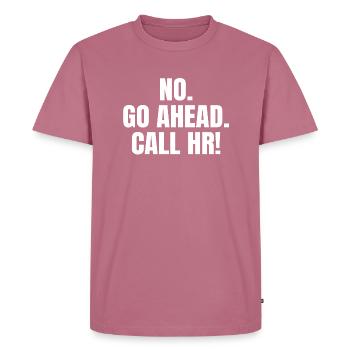 PAS DE FEU VERT APPELEZ LES RH - T-shirt Premium bio Homme - mauve - Devant - Nico (187cm)