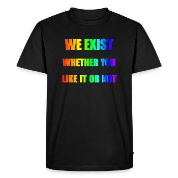 We Exist - Dégradé arc-en-ciel - T-shirt Premium bio Homme - noir - Devant - Nico (187cm)