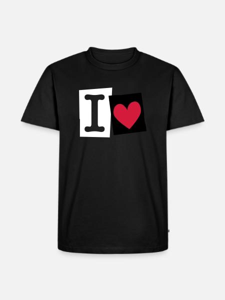 I Love (cutter font) - Men's Premium Organic T-Shirt - black