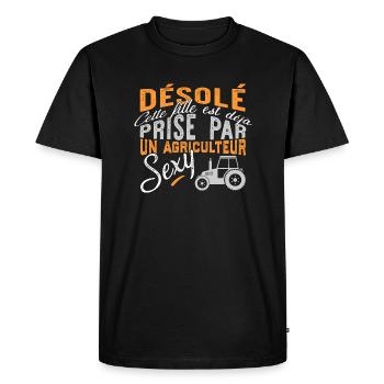 Agriculteur sexy cadeau - T-shirt Premium bio Homme - noir - Devant - Nico (187cm)