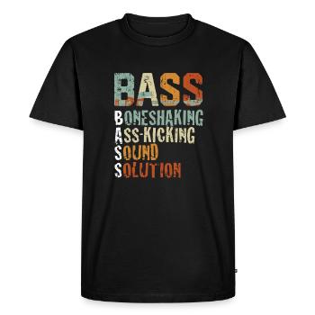BASS Definition Gift for bassist - Men's Premium Organic T-Shirt - black - Front - Nico (187cm)