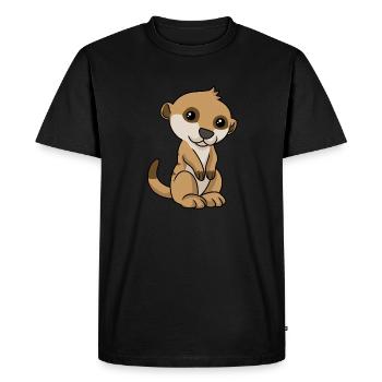 Suricate dessin animé suricate - T-shirt Premium bio Homme - noir - Devant - Nico (187cm)