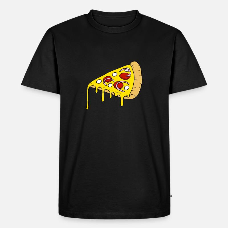 PIZZA - Männer Premium Bio T-Shirt - Schwarz