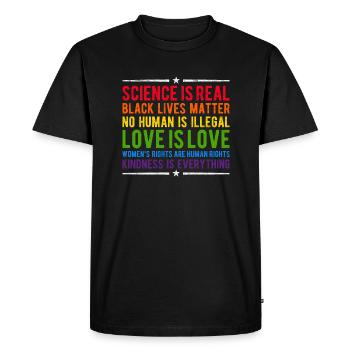 Science Is Real LGBT Arc-en-ciel Black Lives Matter - T-shirt Premium bio Homme - noir - Devant - Nico (187cm)