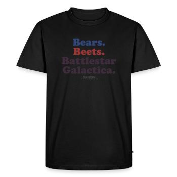 The Office Bears Beets Battlestar Galactica - Men's Premium Organic T-Shirt - black - Front - Nico (187cm)