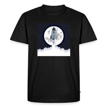 Grey rocket lift off - Men's Premium Organic T-Shirt - black - Front - Nico (187cm)