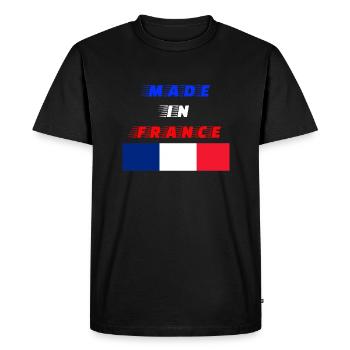 t-shirt made in France - T-shirt Premium bio Homme - noir - Devant - Nico (187cm)