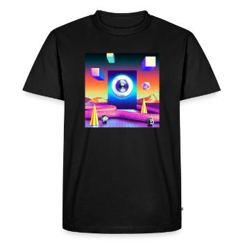 oeil cubique - T-shirt Premium bio Homme - noir - Devant - Nico (187cm)