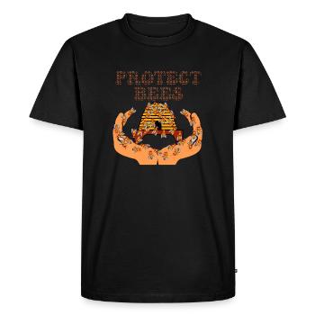 protéger les abeilles - T-shirt Premium bio Homme - noir - Devant - Nico (187cm)
