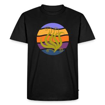 Plante de design sous-marin colorée à la mode - T-shirt Premium bio Homme - noir - Devant - Nico (187cm)