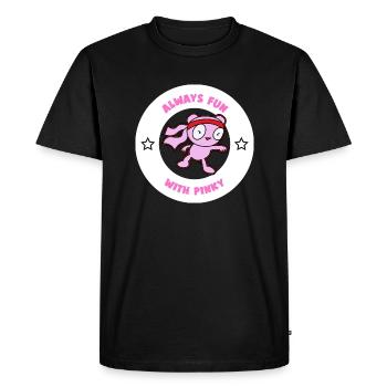 Always fun with Pinky white design. - Men's Premium Organic T-Shirt - black - Front - Nico (187cm)