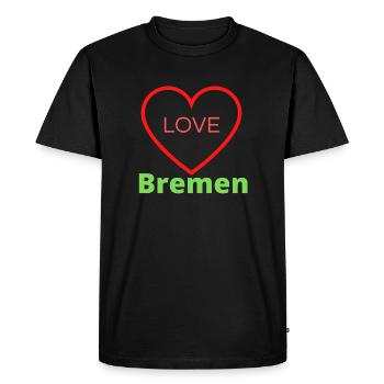 I love Bremen - Men's Premium Organic T-Shirt - black - Front - Nico (187cm)