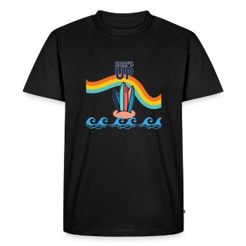planche de surf arc en ciel - T-shirt Premium bio Homme - noir - Devant - Nico (187cm)