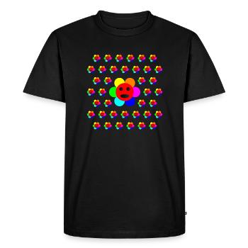 Psycho-Flower - Optical Art - Men's Premium Organic T-Shirt - black - Front - Nico (187cm)