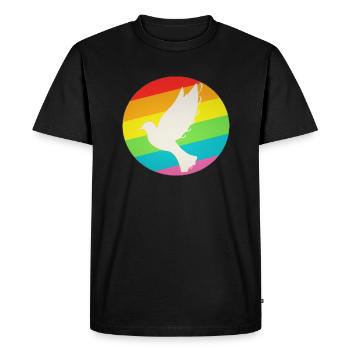 Amie arc-en-ciel LGBT Dove - T-shirt Premium bio Homme - noir - Devant - Nico (187cm)