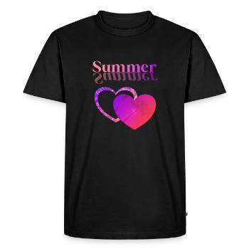 Summer Heart Purple Red - Men's Premium Organic T-Shirt - black - Front - Nico (187cm)