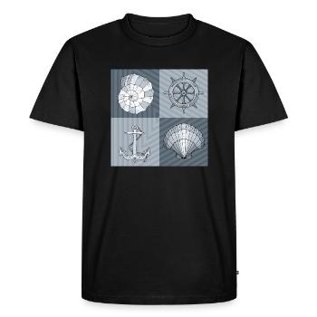 Symboles maritimes - T-shirt Premium bio Homme - noir - Devant - Nico (187cm)