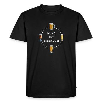 Horloge à Bière Nunc est Bibendum - T-shirt Premium bio Homme - noir - Devant - Nico (187cm)