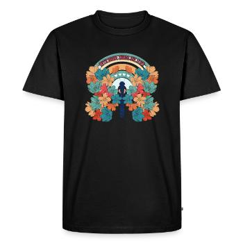Butterfly Flower Floral Sayings Saying Flowers - Men's Premium Organic T-Shirt - black - Front - Nico (187cm)