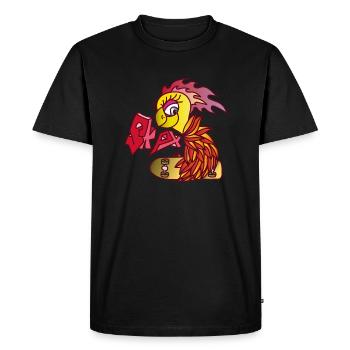SKATING PHOENIX - Men's Premium Organic T-Shirt - black - Front - Nico (187cm)