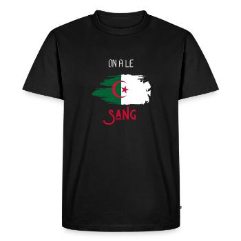 on a le sang Algérie - T-shirt Premium bio Homme - noir - Devant - Nico (187cm)