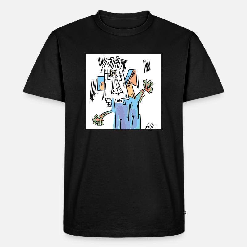 HelloMan - Männer Premium Bio T-Shirt - Schwarz