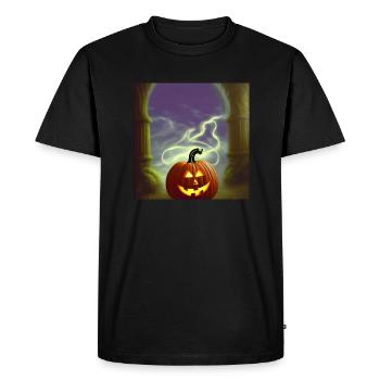 Halloween Effrayant Drôle Tête de Citrouille Mal - T-shirt Premium bio Homme - noir - Devant - Nico (187cm)