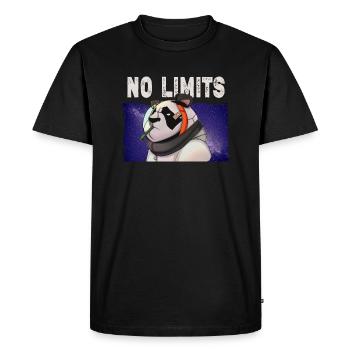 Panda sur l’espace - T-shirt Premium bio Homme - noir - Devant - Nico (187cm)