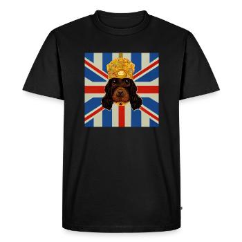England cocker spaniel Great Britain Dog Crown - Men's Premium Organic T-Shirt - black - Front - Nico (187cm)