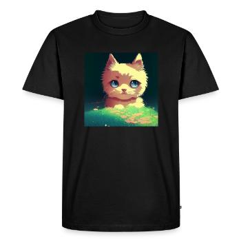 Mignon Chat Anime - T-shirt Premium bio Homme - noir - Devant - Nico (187cm)