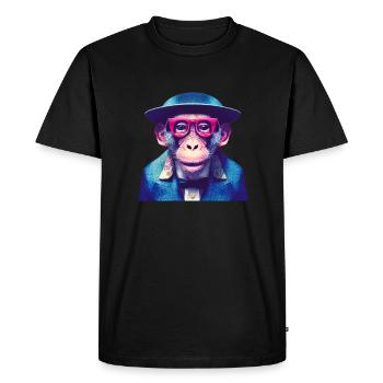 Cool Monkey - Men's Premium Organic T-Shirt - black - Front - Nico (187cm)