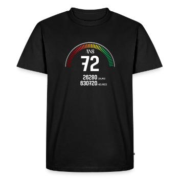 Anniversaire 72 ans Compteur - T-shirt Premium bio Homme - noir - Devant - Nico (187cm)
