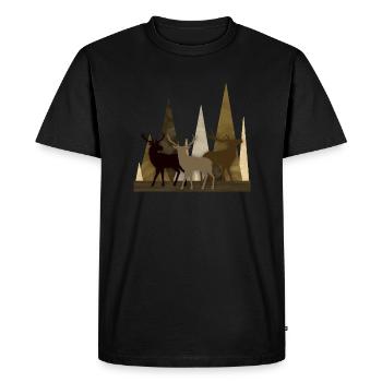 Cerf - T-shirt Premium bio Homme - noir - Devant - Nico (187cm)