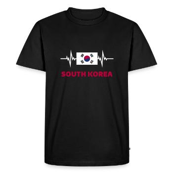 Corée du Sud Football 2022 Corée du Sud Heartbeat - T-shirt Premium bio Homme - noir - Devant - Nico (187cm)