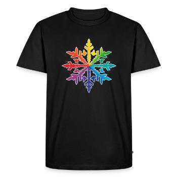 Flocon de neige Neige Hiver Noël coloré 3 - T-shirt Premium bio Homme - noir - Devant - Nico (187cm)