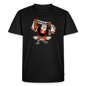 Aigle suisse - T-shirt Premium bio Homme - noir - Devant - Nico (187cm)