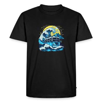 Fusion du bus et du puits - T-shirt Premium bio Homme - noir - Devant - Nico (187cm)