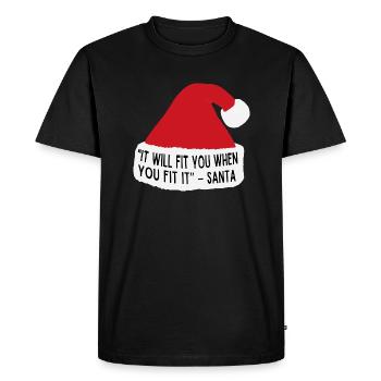 Pull de Noël - Sagesse - Père Noël - T-shirt Premium bio Homme - noir - Devant - Nico (187cm)