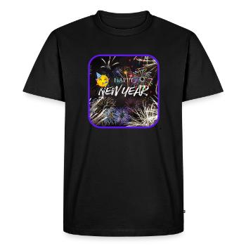 Bonne année, thème coloré. - T-shirt Premium bio Homme - noir - Devant - Nico (187cm)