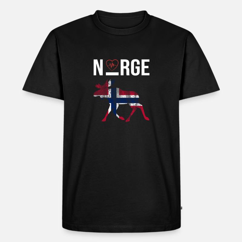 Norge Love - Männer Premium Bio T-Shirt - Schwarz