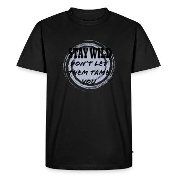Restez sauvage - T-shirt Premium bio Homme - noir - Devant - Nico (187cm)