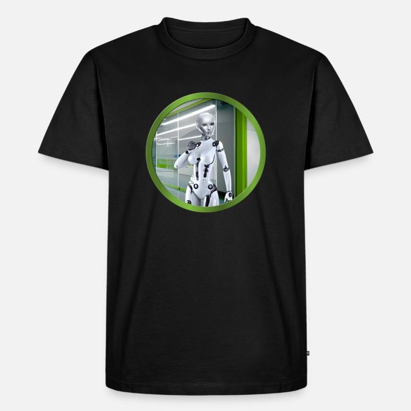 KI Roboter - Männer Premium Bio T-Shirt - Schwarz