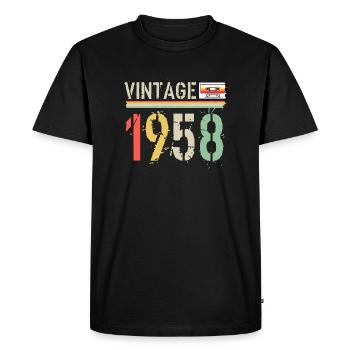 Vintage cassette 1958 - Men's Premium Organic T-Shirt - black - Front - Nico (187cm)