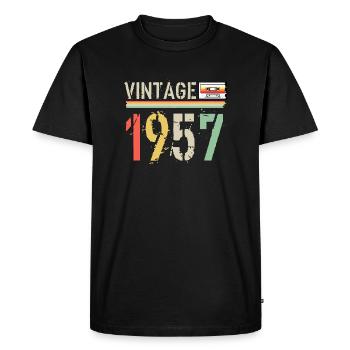 Vintage cassette 1957 - Men's Premium Organic T-Shirt - black - Front - Nico (187cm)