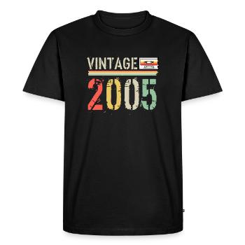 Vintage cassette 2005 - Men's Premium Organic T-Shirt - black - Front - Nico (187cm)