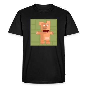 Ourson PixelArt - T-shirt Premium bio Homme - noir - Devant - Nico (187cm)