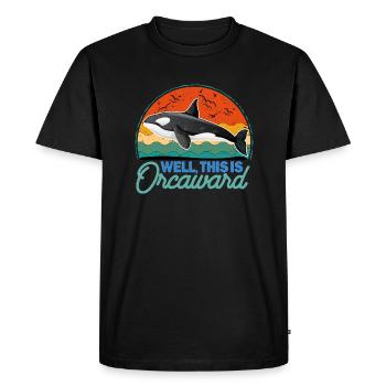 Well This is Orcaward Funny Orca Retro Whale Lover - T-shirt Premium bio Homme - noir - Devant - Nico (187cm)